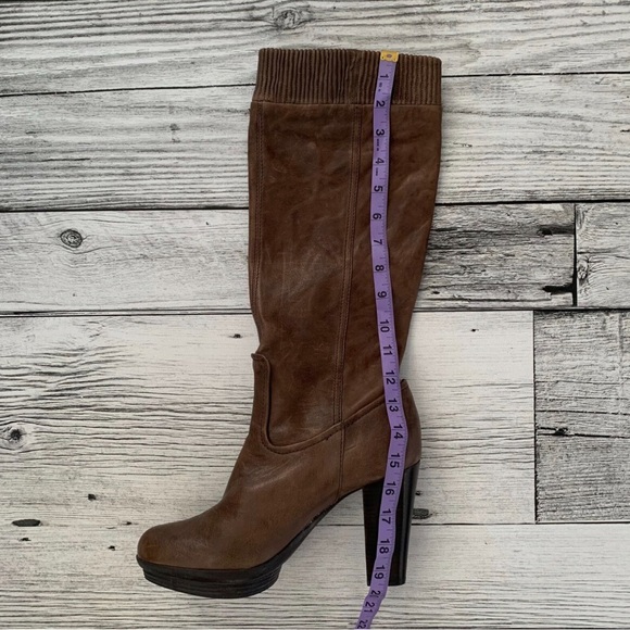 Frye Boots Mimi Scrunch Brown Leather Platform Heel Women’s 10 Bohemian Western - Picture 7 of 8